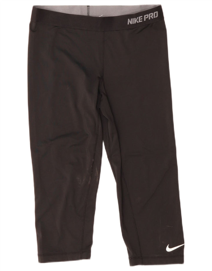 Damskie legginsy Nike Graphic Capri UK 26, duże, czarne, poliestrowe