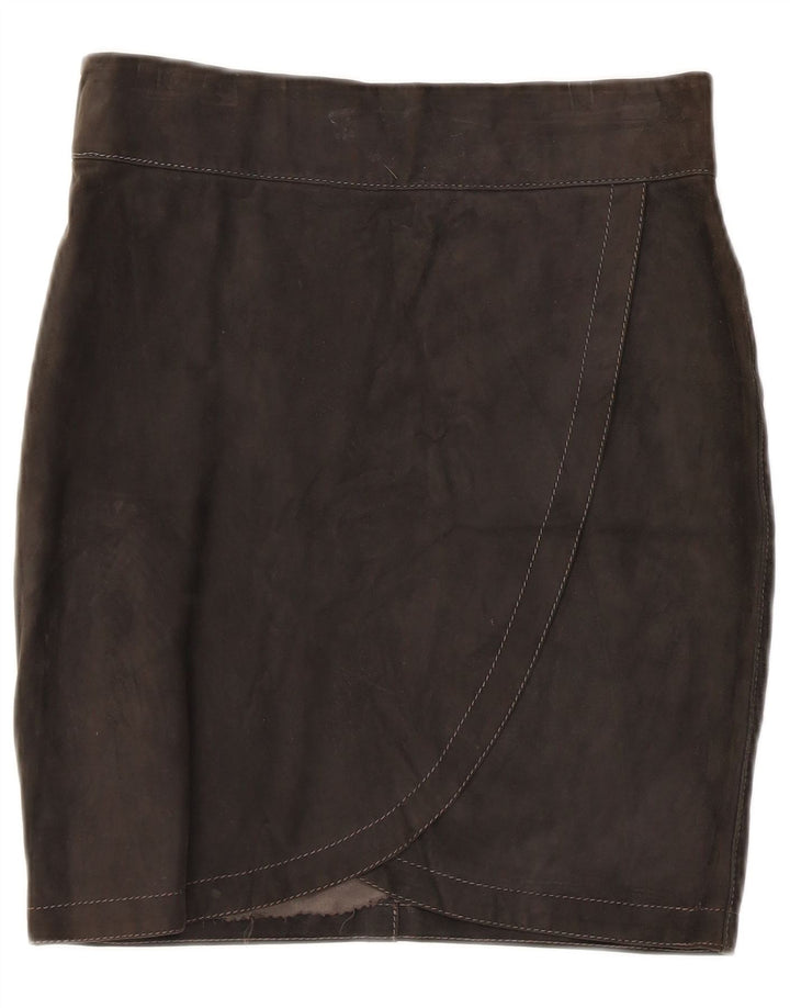 Vintage damska zamszowa spódnica W28 średnia czerń