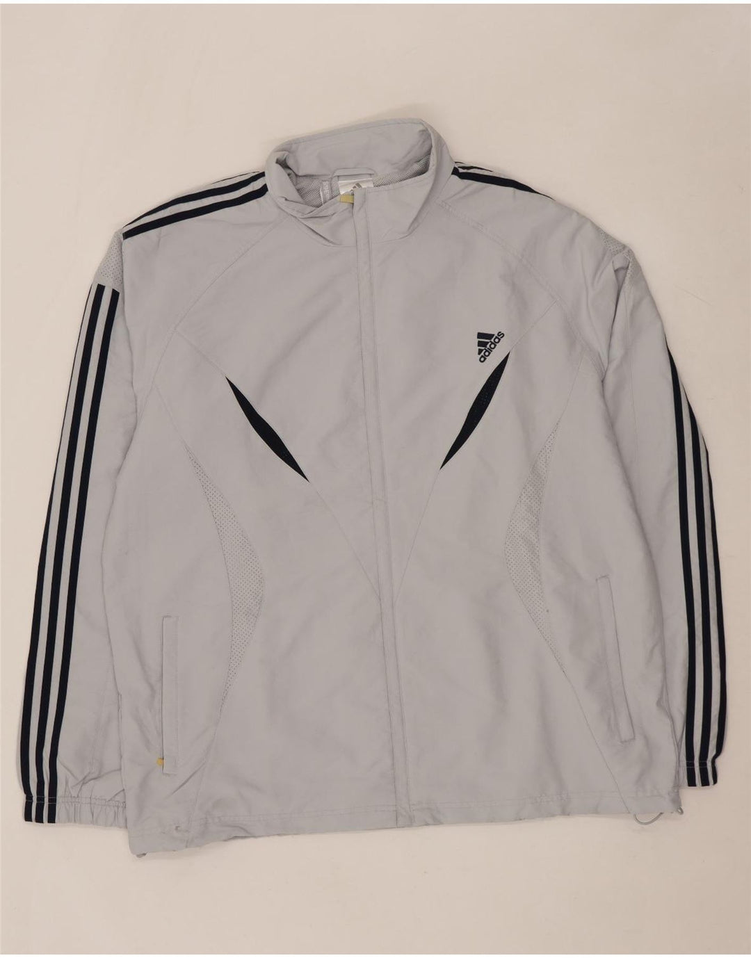 Męska kurtka przeciwdeszczowa ADIDAS Clima 365 UK 42 XL Szary poliester z blokami kolorów