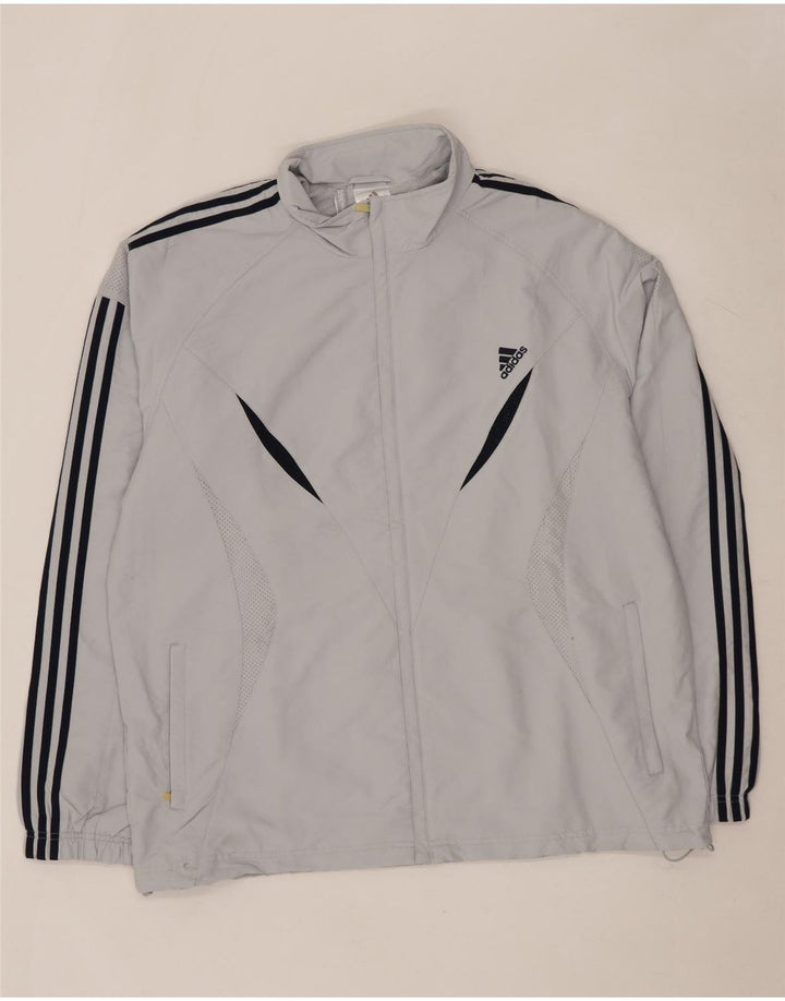 Męska kurtka przeciwdeszczowa ADIDAS Clima 365 UK 42 XL Szary poliester z blokami kolorów
