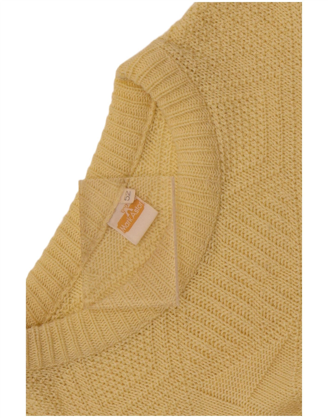 Męski sweter Mark Astor z okrągłym dekoltem IT 52, duży, żółty, geometryczny