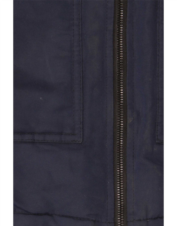 Chłopięcy, ocieplany płaszcz z kapturem Jack & Jones, 13-14 lat, granatowy, poliester