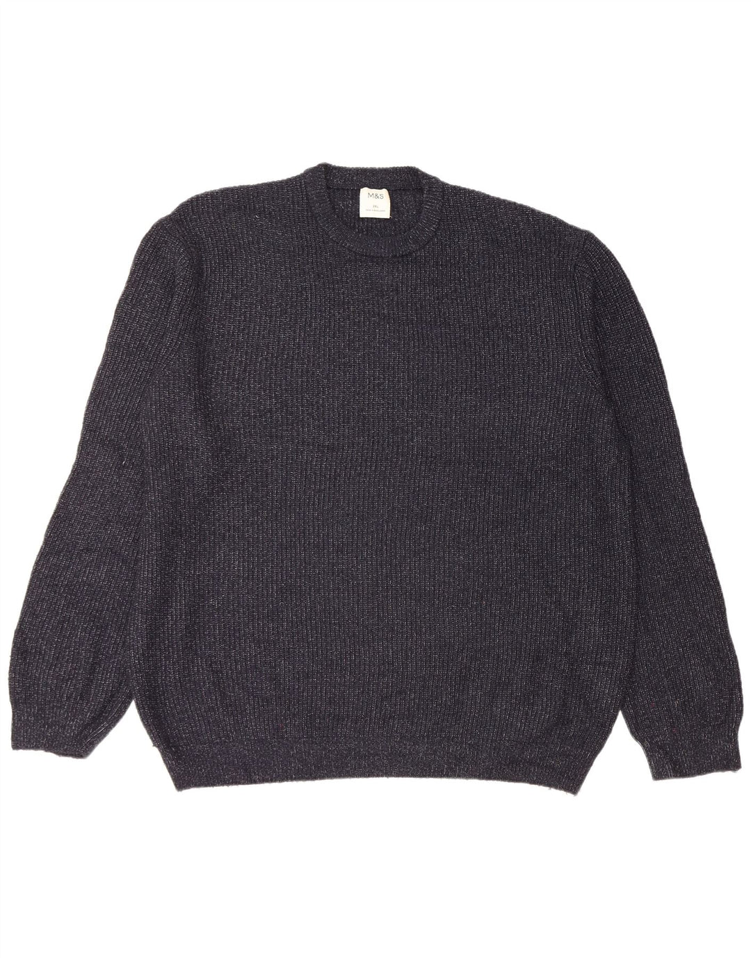 Marks & Spencer Męski sweter z okrągłym dekoltem 2XL, granatowy, nakrapiany