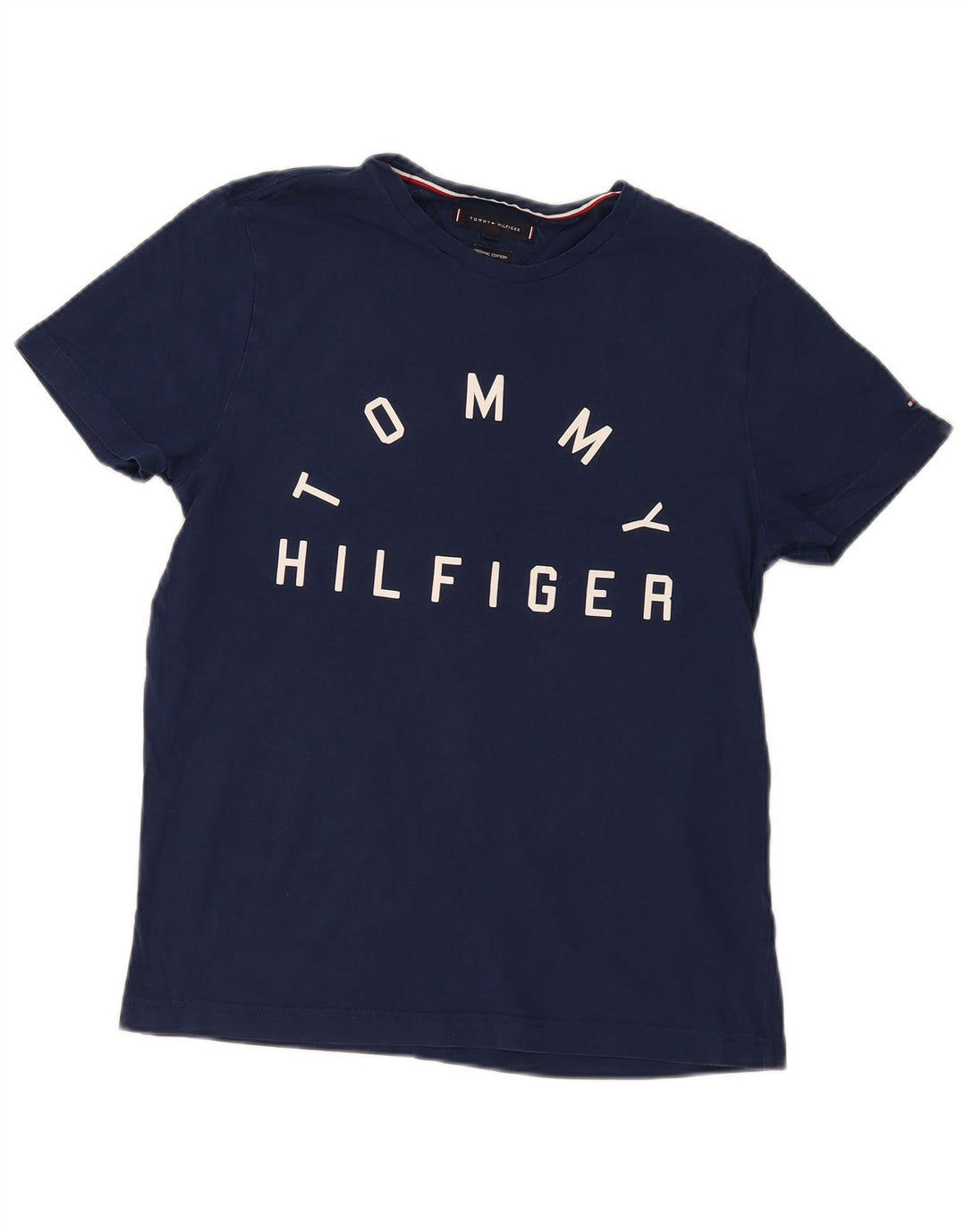 Damska koszulka graficzna Tommy Hilfiger Top UK 14, średnia, granatowa bawełna