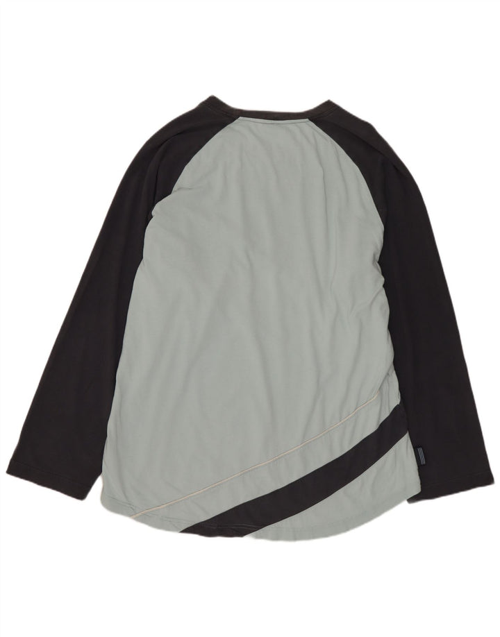 Męski top ADIDAS z długim rękawem, duży, niebieski, bawełniany w bloki kolorów