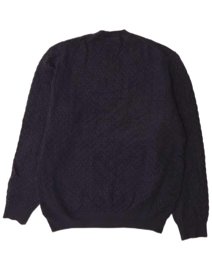Męski sweter Massimo Dutti z okrągłym dekoltem XL, granatowa wiskoza