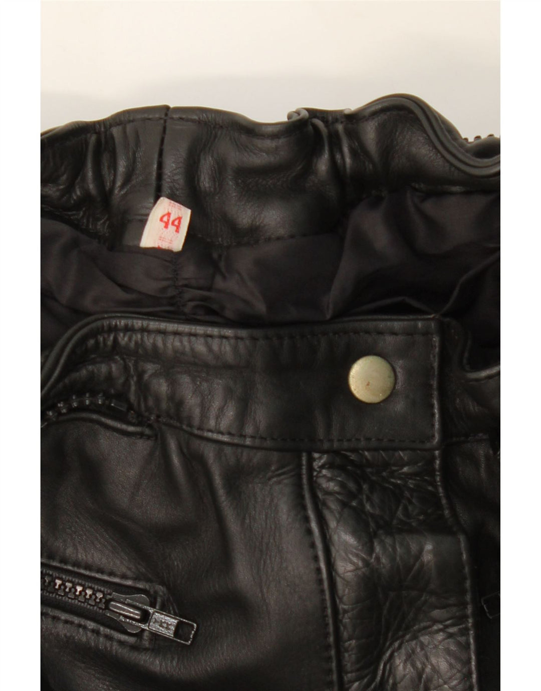 VINTAGE Womens Motorcycle Slim Trousers IT 44 Medium W30 L30 Black Leather Vintage Vintage and Second-Hand Vintage from Messina Hembry 