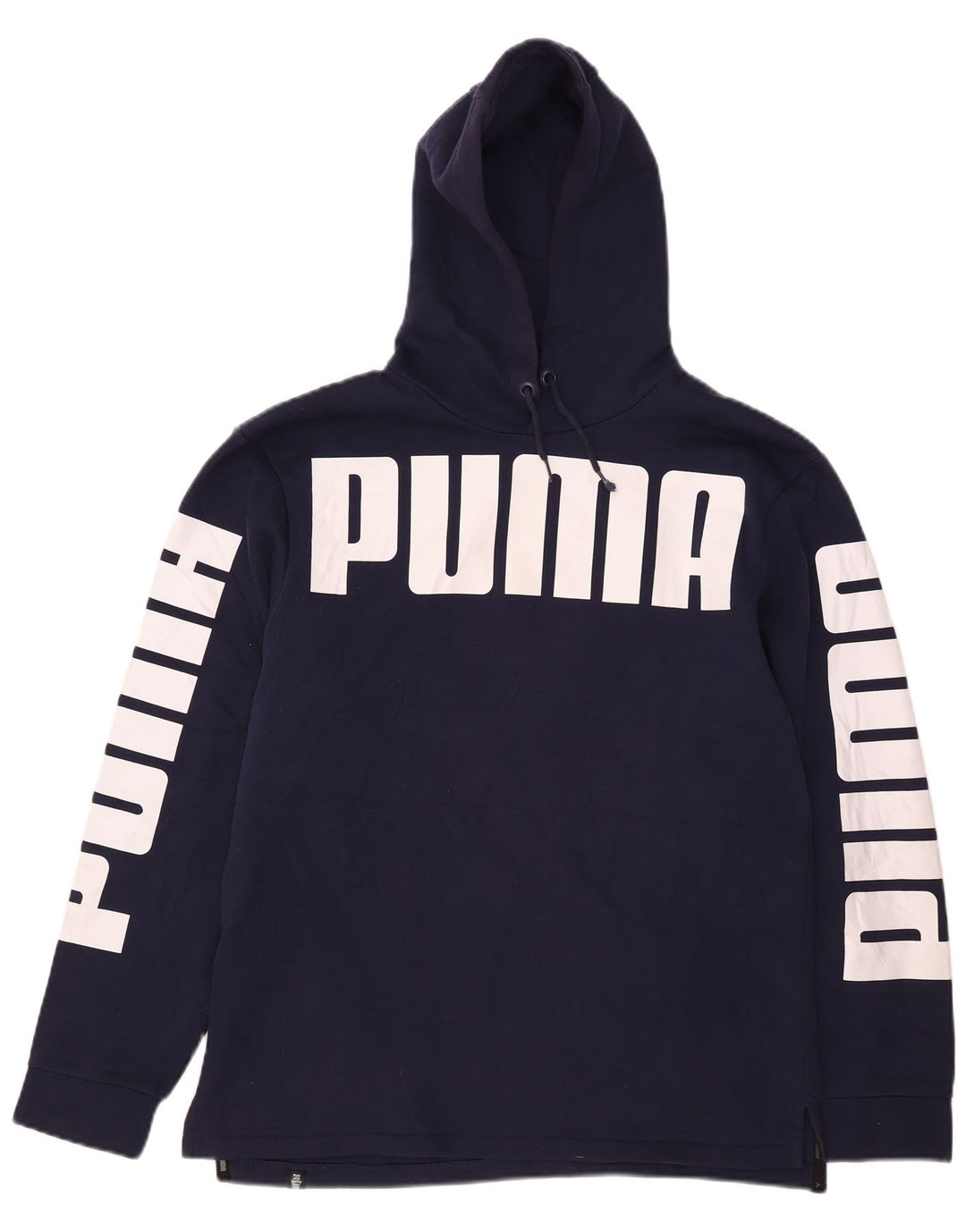 Męski sweter z kapturem Puma z grafiką, średni granatowy, bawełniany