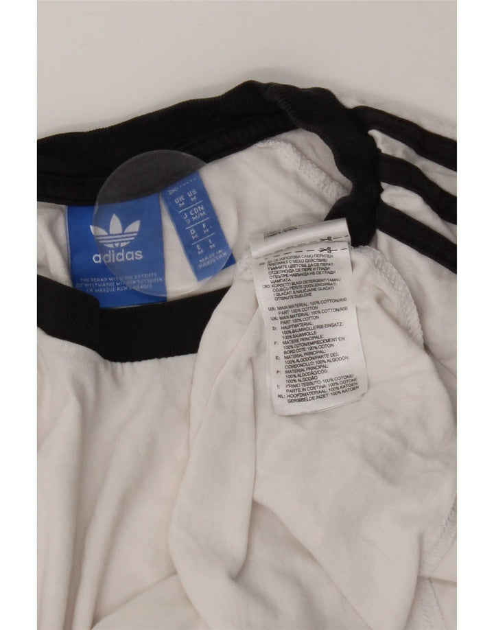 Adidas Męski T-shirt Top Średniej Białej Bawełny z Blokami Kolorów