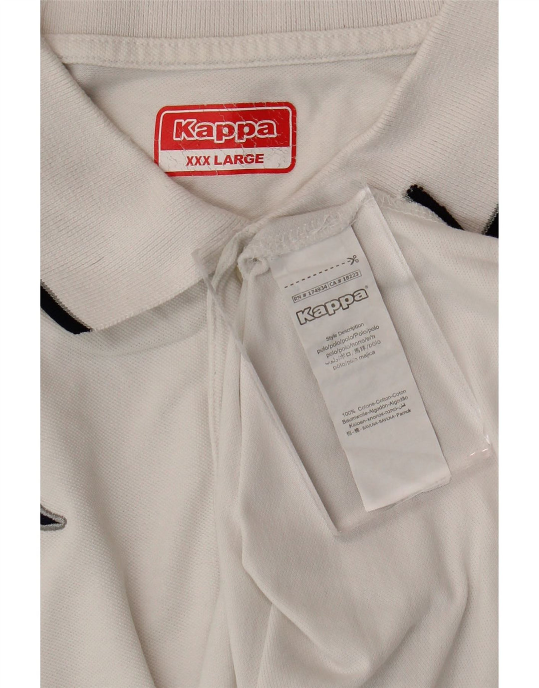 Męska koszulka polo KAPPA 3XL, biała, bawełniana