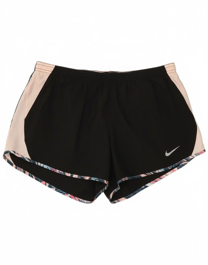 Damskie spodenki sportowe Nike Dri Fit UK 14, duży czarny poliester z blokami kolorów