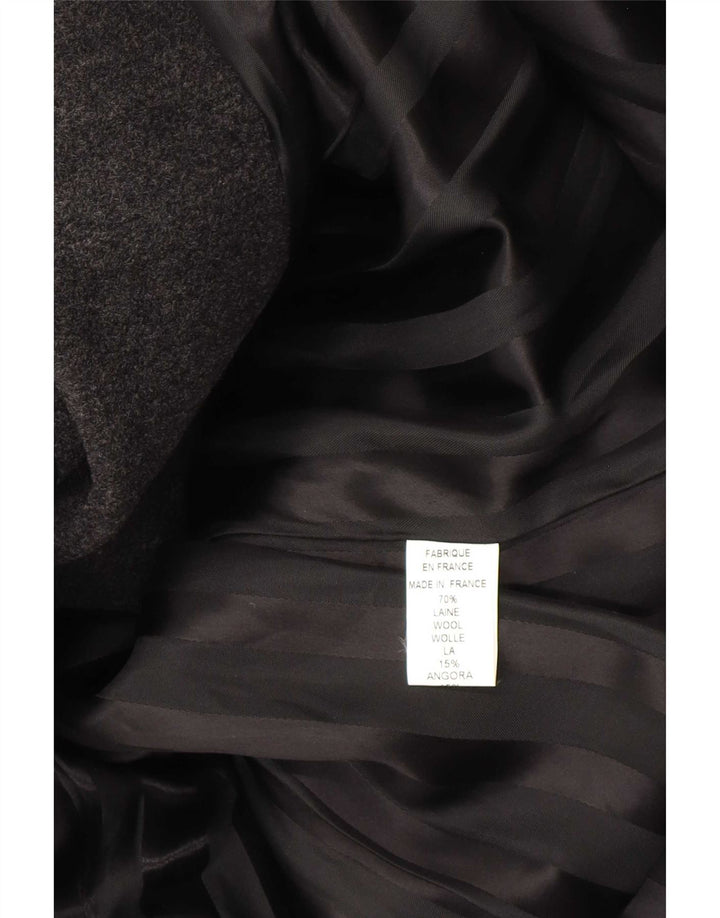 Płaszcz damski w stylu vintage UK 10, mały, szary, wełniany