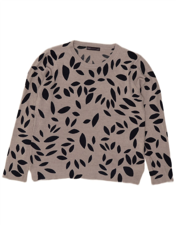 Marks & Spencer Damski sweter z dekoltem w łódkę, UK 14, duży, szary