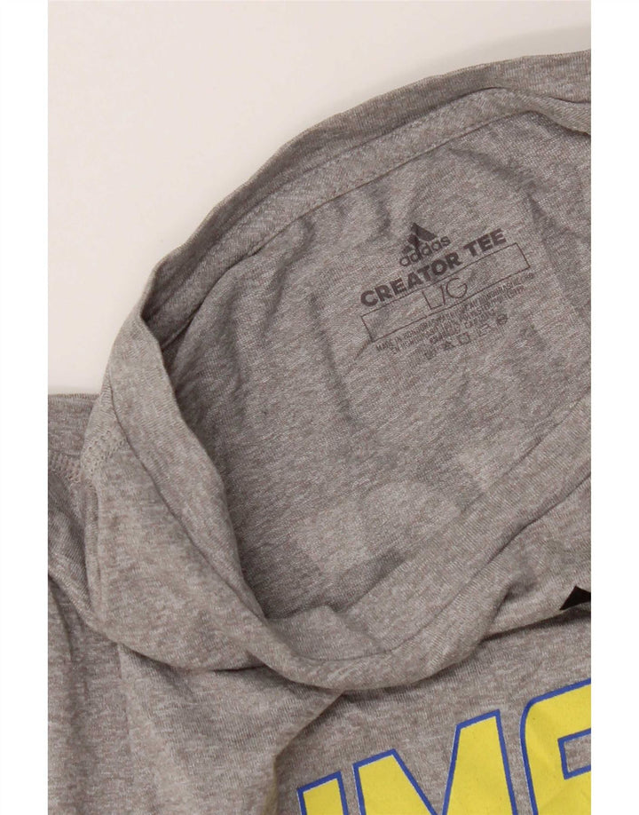 Męska koszulka z grafiką Adidas Limestone Saints, duża, szara, z poliestru