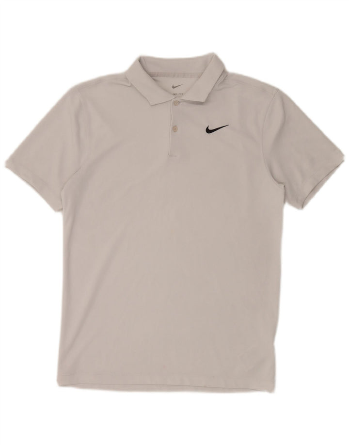 Męska koszulka polo Nike Dri Fit, mała, szara, poliestrowa