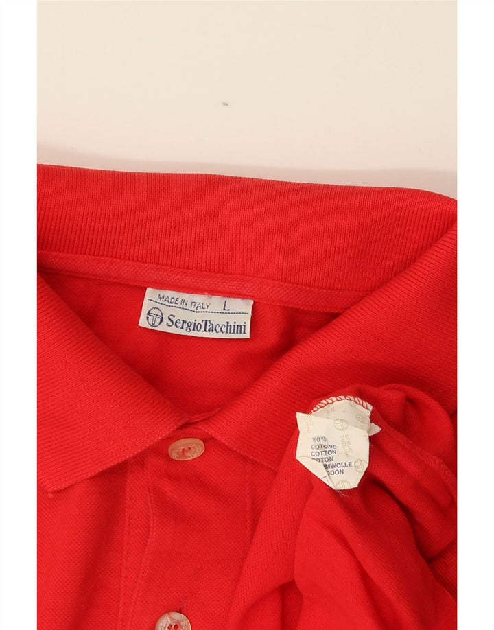 Męska koszulka polo Sergio Tacchini, duża, czerwona, bawełniana