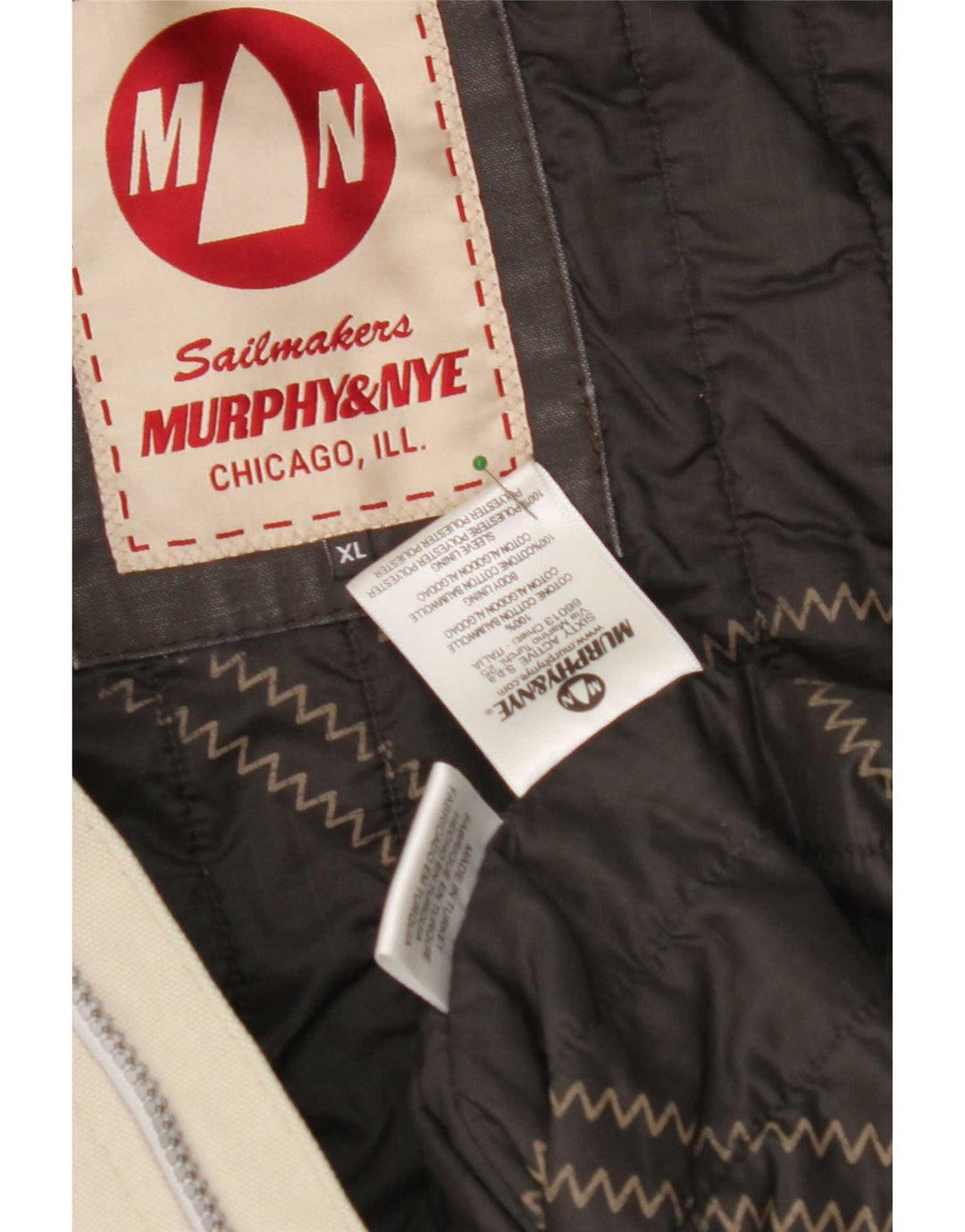 Męska kurtka bomberka Murphy & Nye Sailmakers UK 42 XL, szara, bawełniana w bloki kolorów