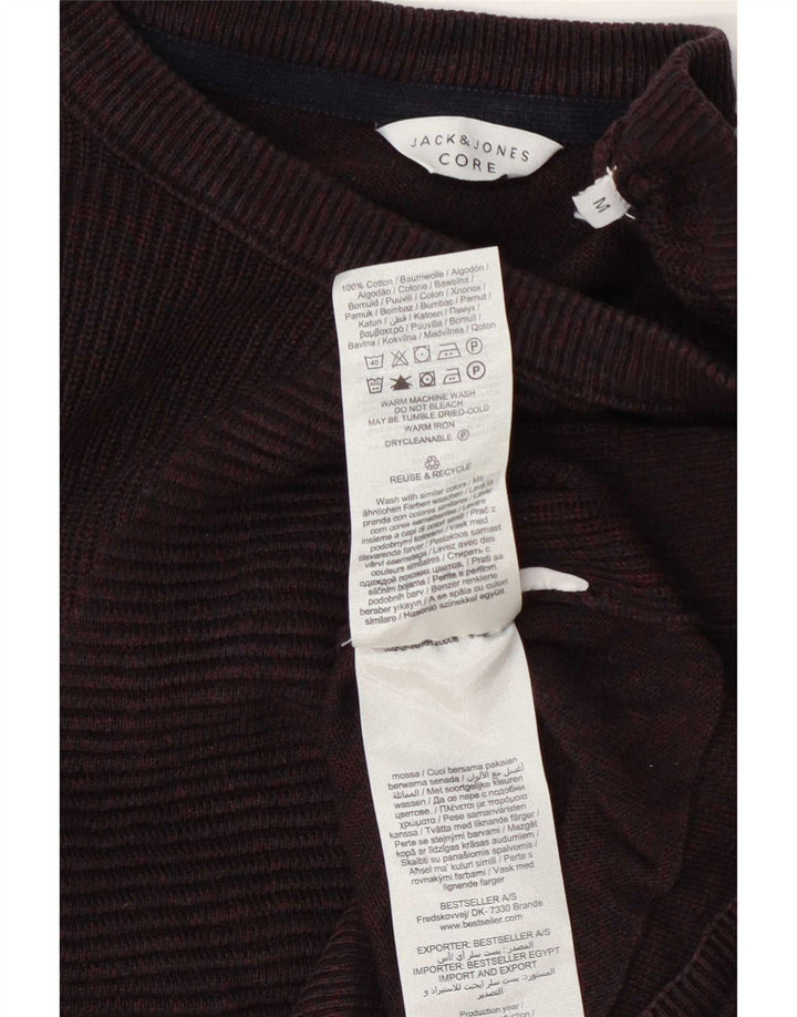 Męski sweter Jack & Jones Core o regularnym kroju z dekoltem w łódkę, średni burgund