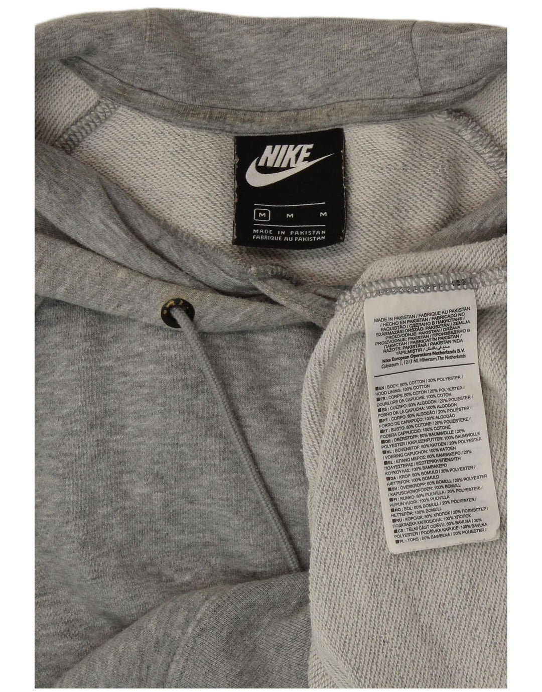 Damski sweter z kapturem NIKE UK 14, średnioszary, bawełniany