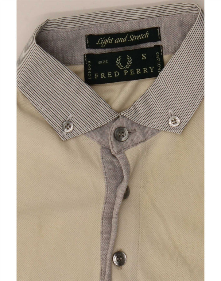 Męska koszulka polo Fred Perry w małych beżowych blokach kolorów