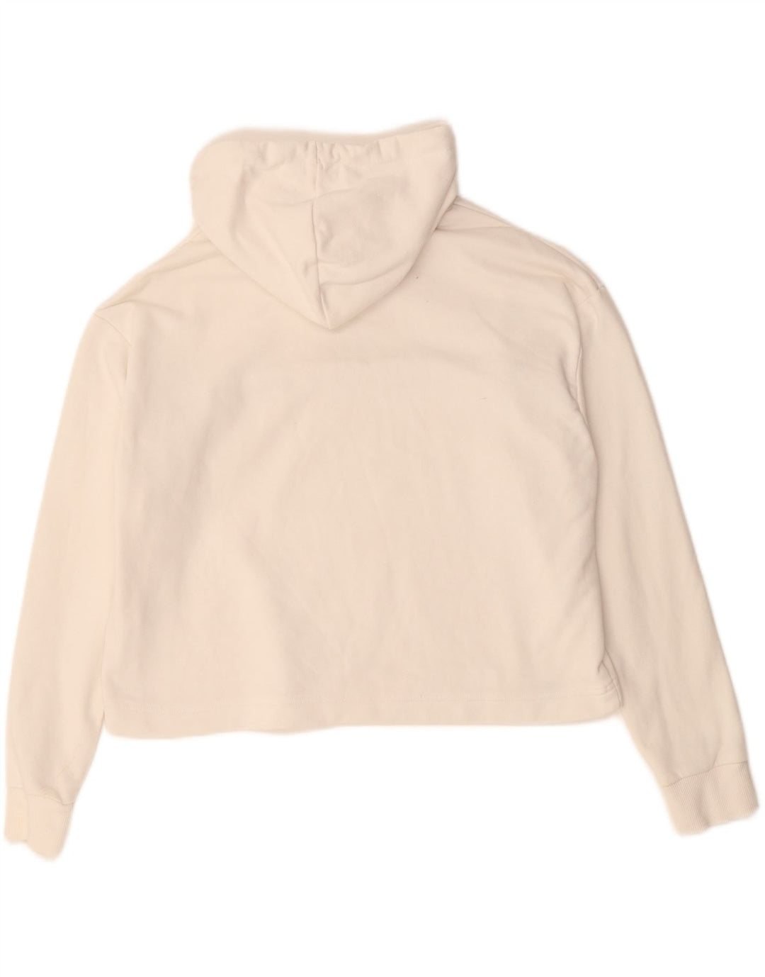 Damski sweter z kapturem i grafiką PUMA, oversize, UK 14, średnia biała bawełna