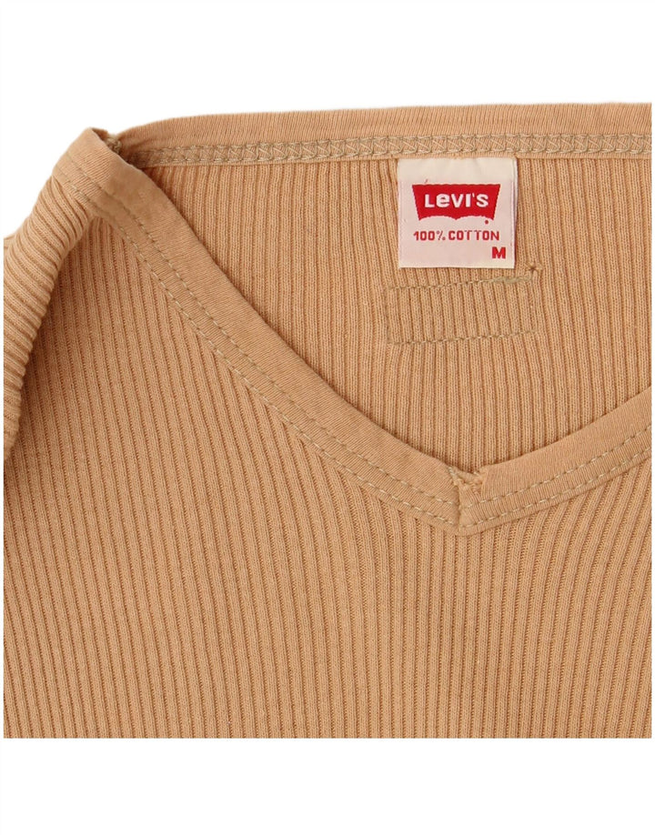 Damski top Levi's z długim rękawem UK 12, średni beż, bawełna