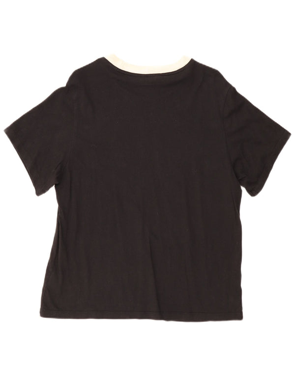 Damska koszulka ADIDAS Top UK 12, średnia czarna bawełna