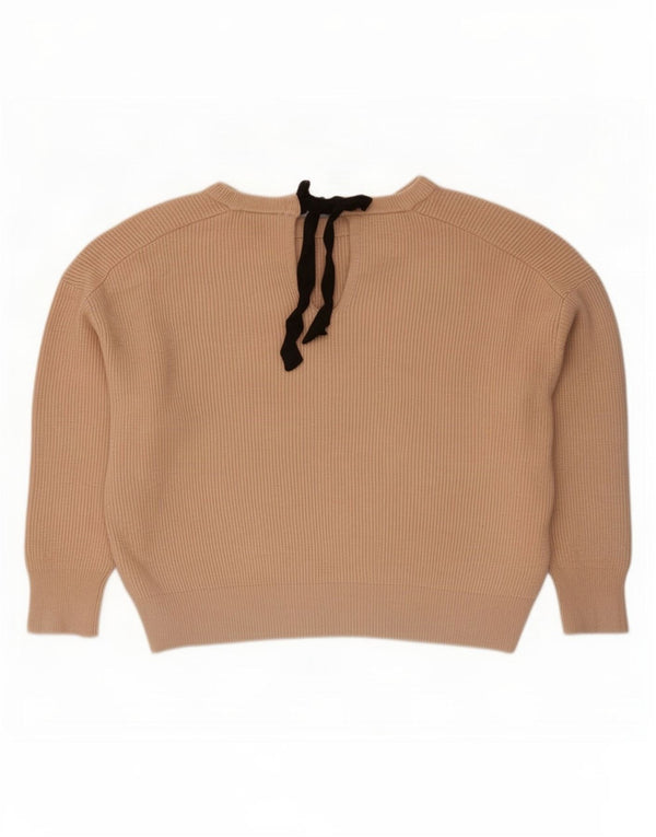 Damski sweter Zara Crop Oversize z dekoltem w łódkę UK 16, duży, beżowy