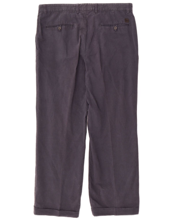 Męskie proste spodnie chino Hugo Boss IT 52 XL W36 L30 Granatowa bawełna