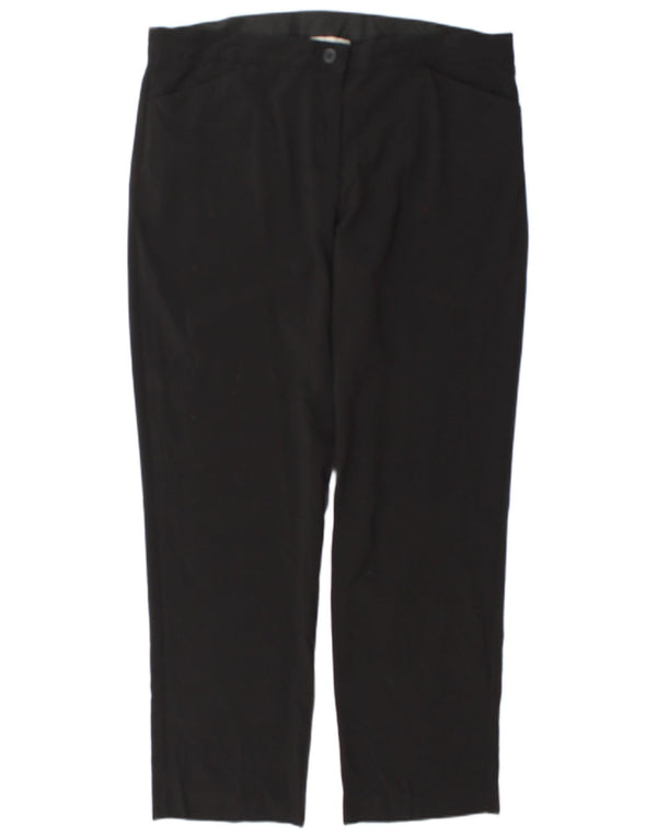 Marks & Spencer Damskie proste spodnie codzienne UK 14 duże W36 L30 czarne