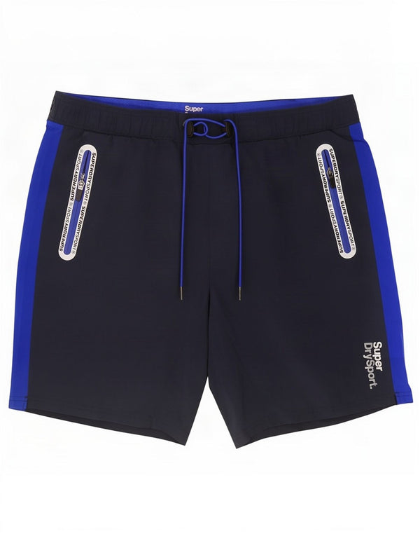 Męskie spodenki sportowe Superdry Graphic 2XL Granatowy poliester z blokami kolorów