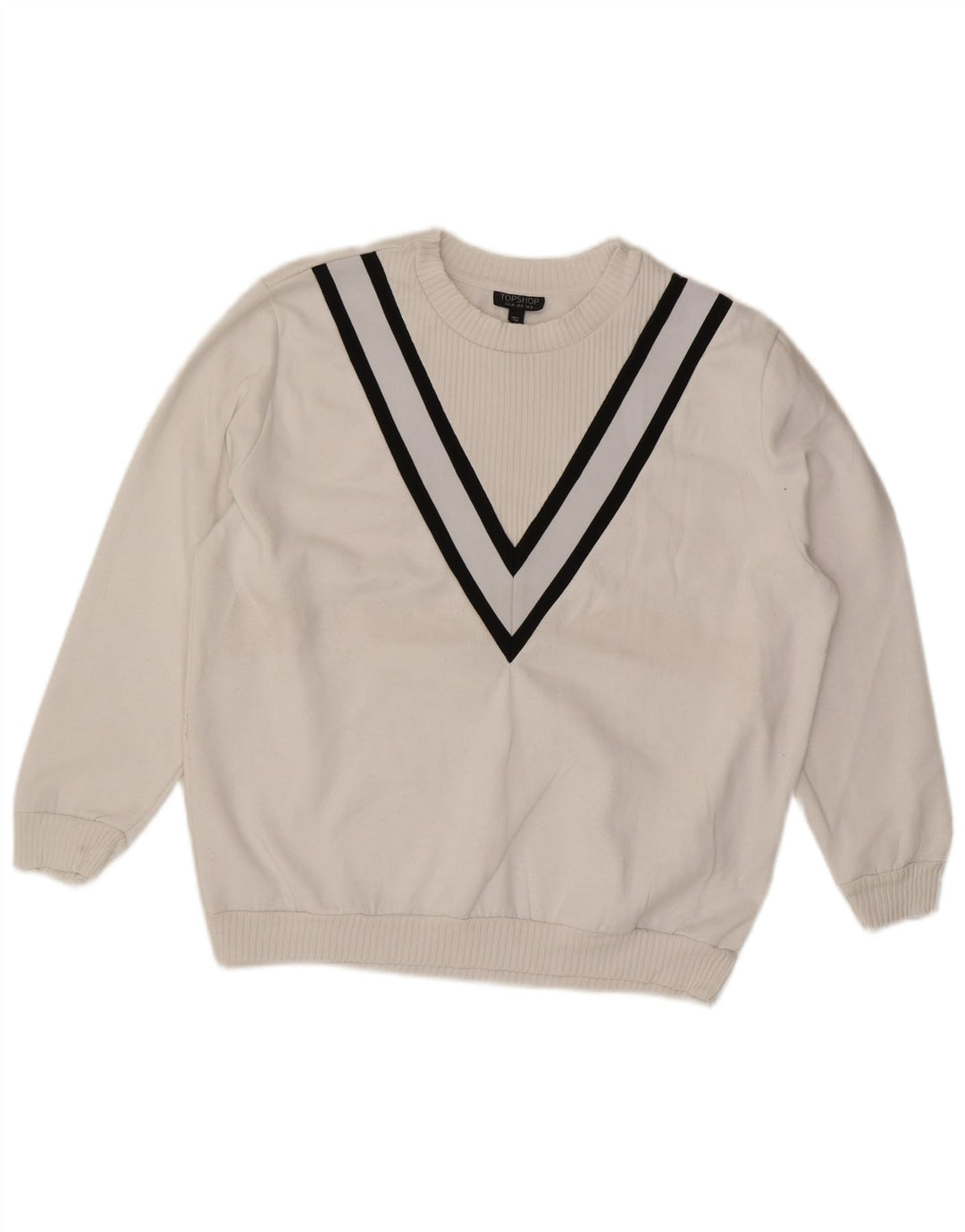 Damski sweter oversize Topshop UK 12 w średnie białe paski