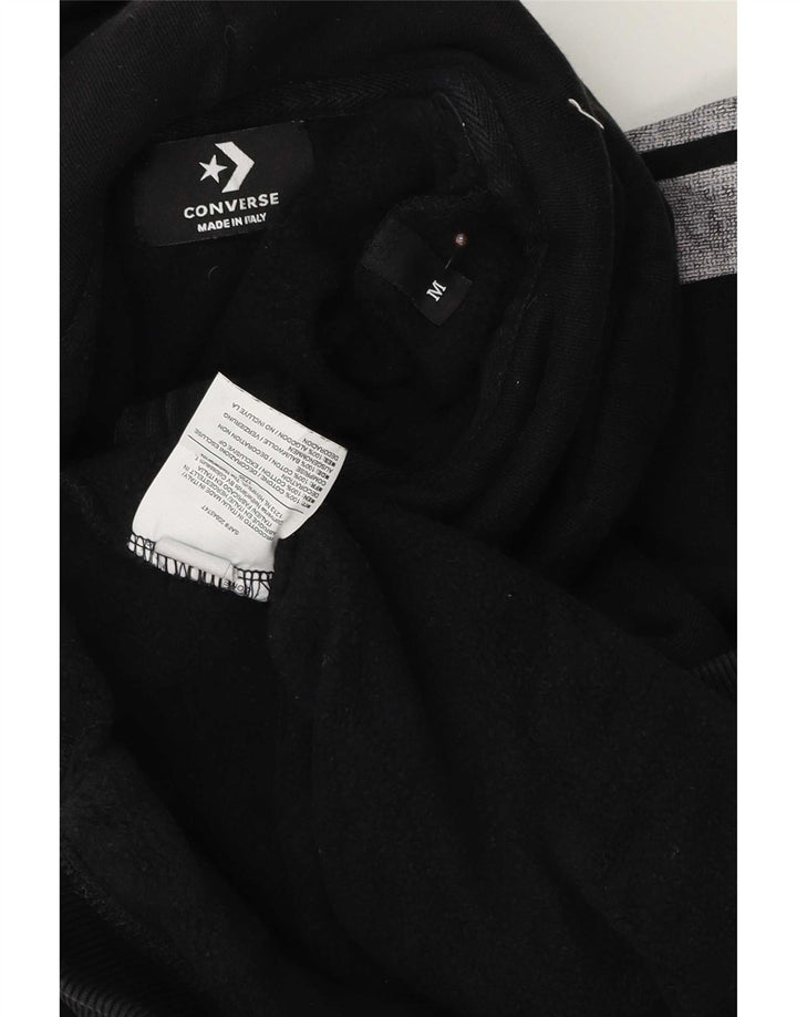 Męski sweter Converse z zamkiem błyskawicznym i grafiką, w kolorze średniej czerni