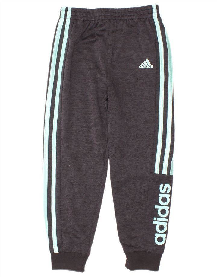 Chłopięce spodnie dresowe Adidas z grafiką, 5-6 lat, szary poliester