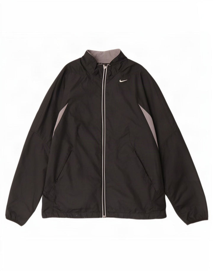 Damska bluza dresowa Nike US 12/14, duży czarny poliester z blokami kolorów
