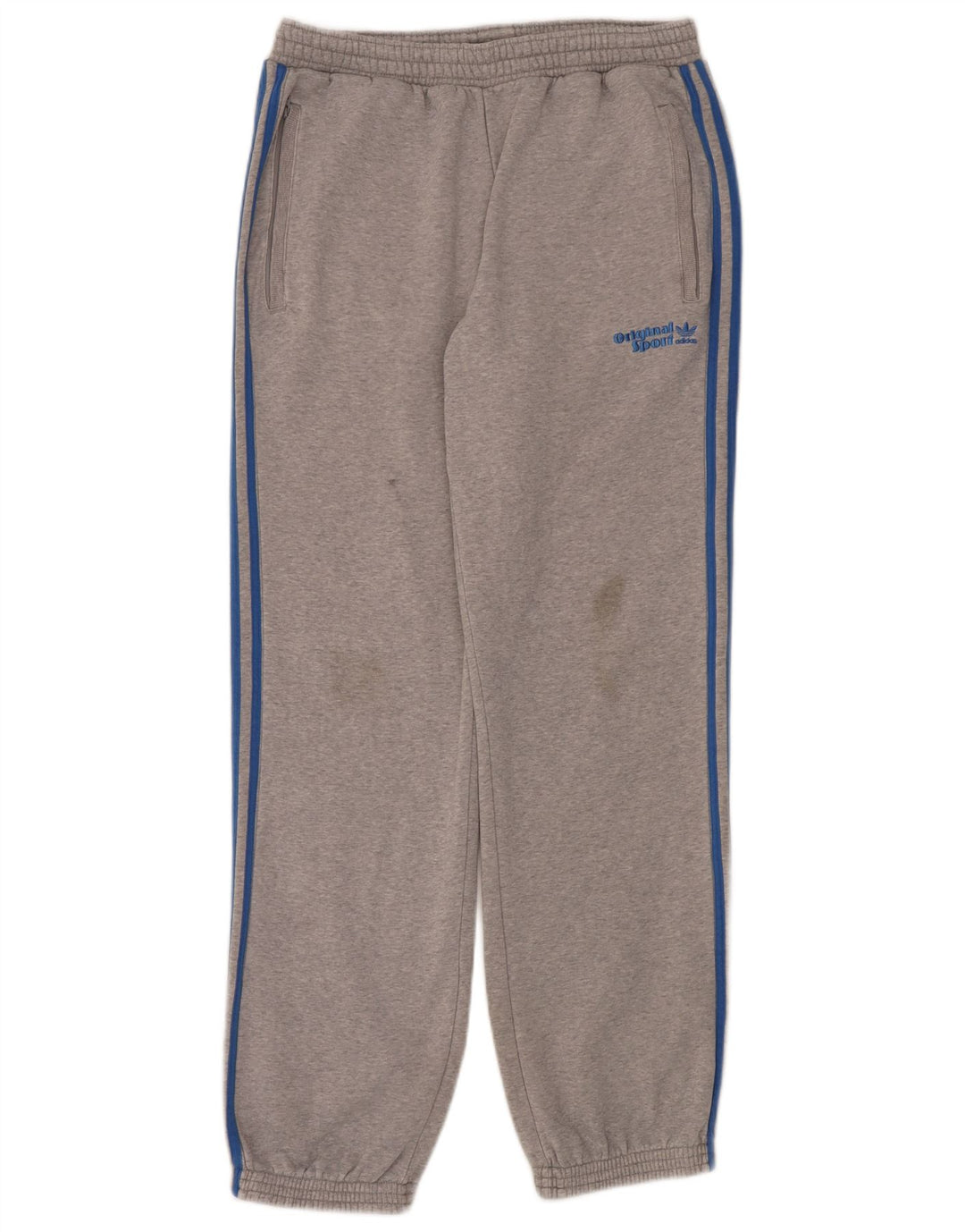 Męskie spodnie dresowe Adidas, średnioszare, bawełniane