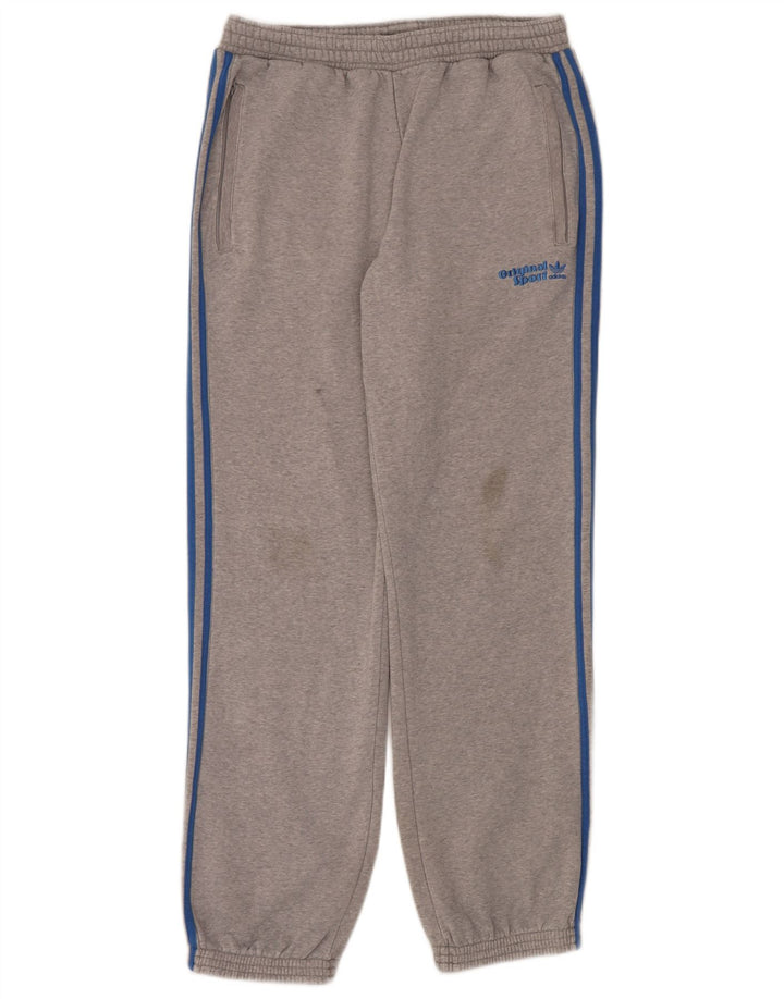 Męskie spodnie dresowe Adidas, średnioszare, bawełniane