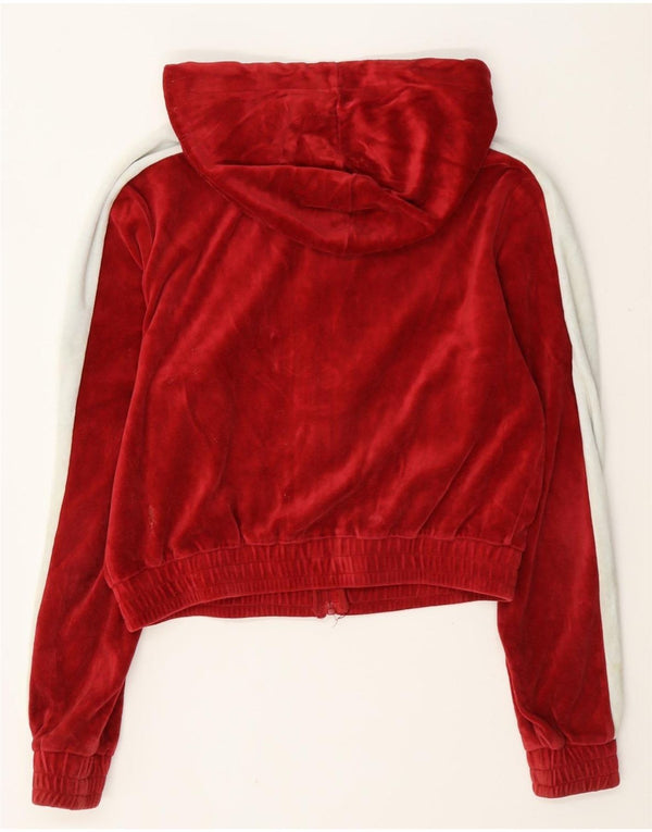 Damski sweter z kapturem Fila Oversize, zapinany na zamek, UK 10, mały, czerwony, z blokami kolorów