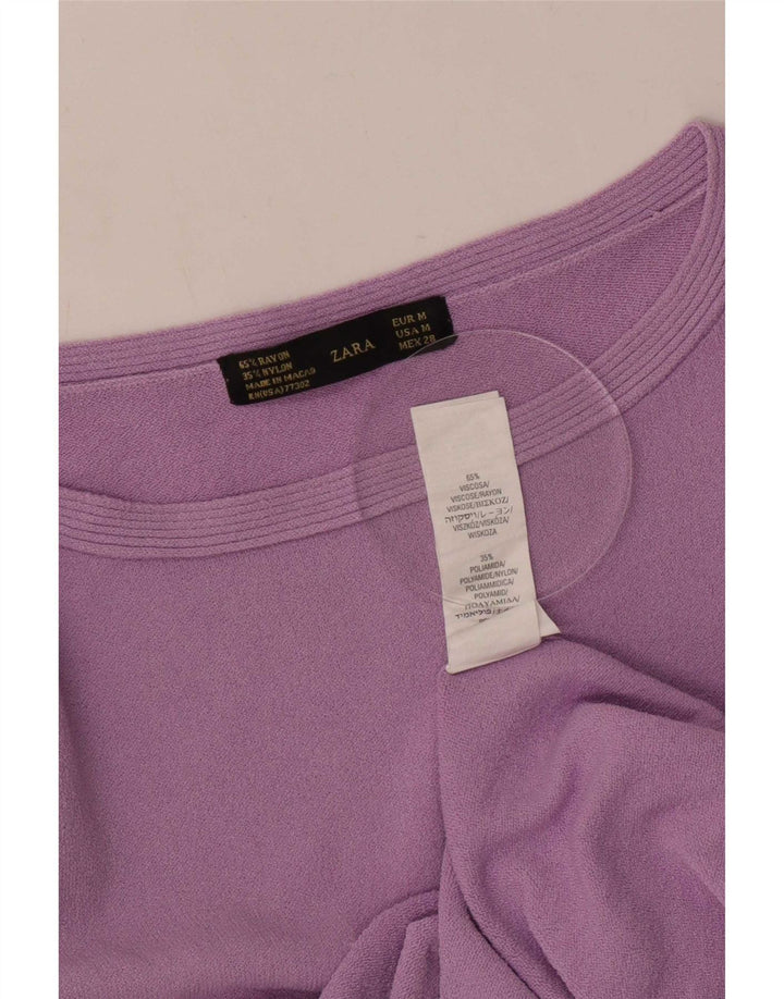 Damski top Zara z rękawem 3/4 UK 12, średni fiolet, wiskoza