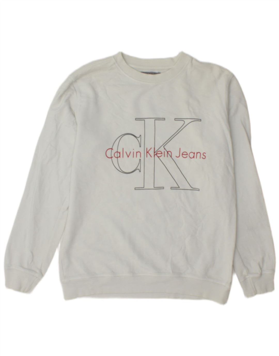 Męska bluza Calvin Klein Jeans Graphic o regularnym kroju, średnia biel