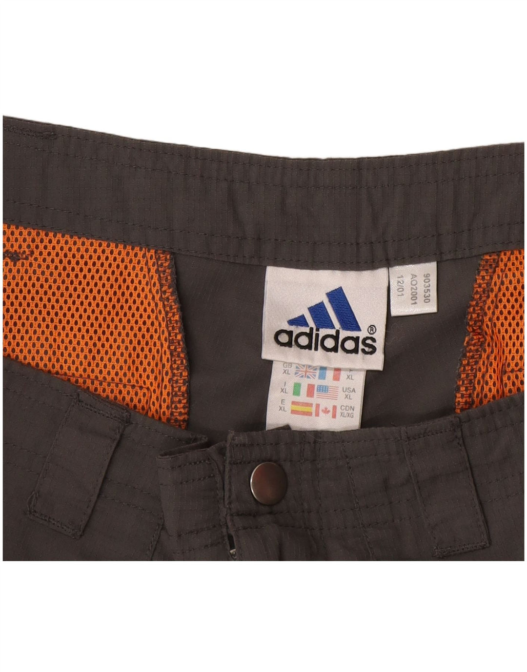 Adidas Męskie Spodenki Casual XL W38 Szary Poliester