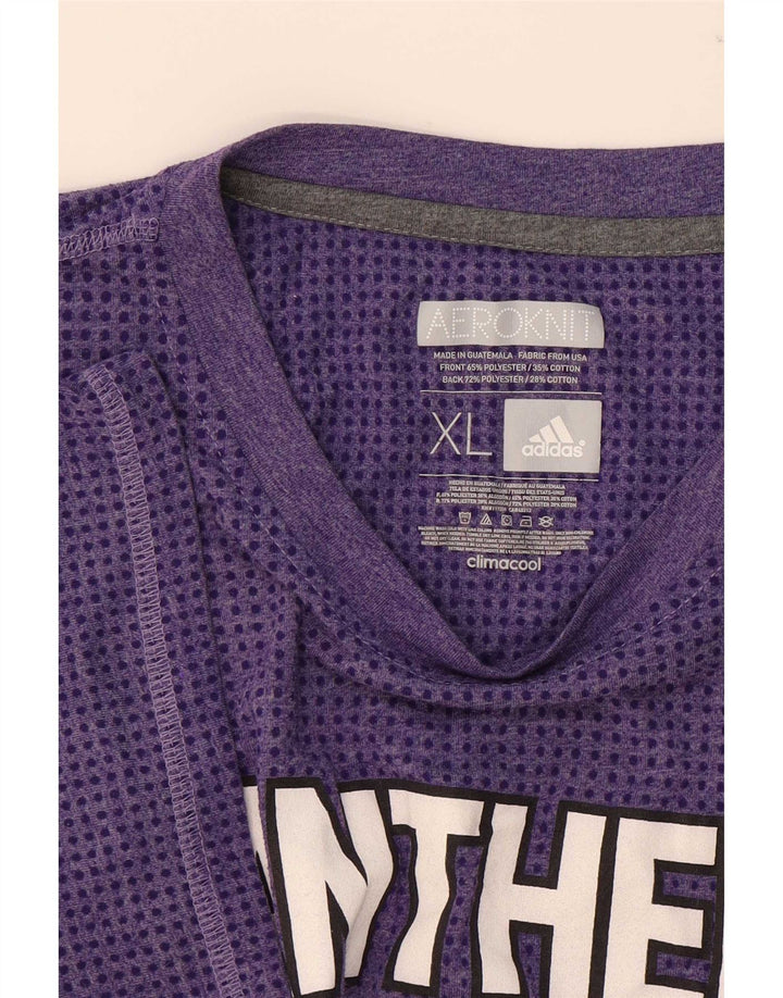 Adidas Męska koszulka z grafiką Panthers Top XL Fioletowy poliester
