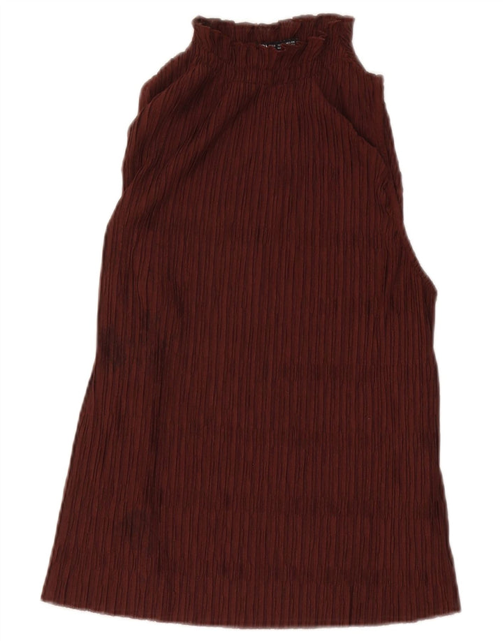 Damski top Zara Halter UK 10, mały, bordowy poliester