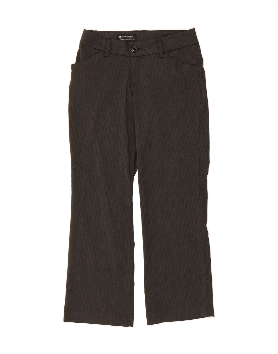 LEE Womens Petite Casual Trousers US 8 Medium W30 L30 Grey Herringbone Vintage Lee and Second-Hand Lee from Messina Hembry 