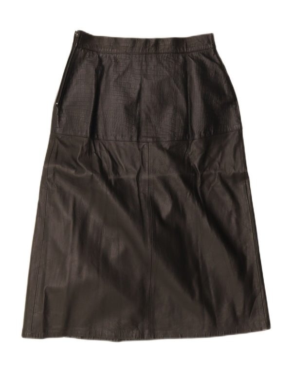 Lavorazione Artigiana Damska spódnica skórzana IT 44 Medium W28 Czarna skóra