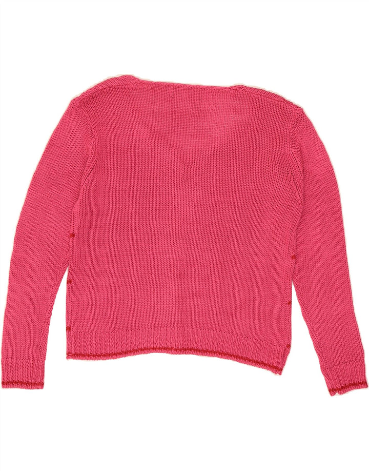 PHEDER Womens Cardigan Sweater UK 14 Medium Pink Striped Silk Vintage Pheder and Second-Hand Pheder from Messina Hembry 