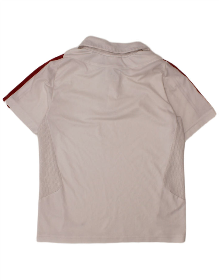 Chłopięca koszulka polo ADIDAS Climacool 9-10 lat, biała, poliestrowa