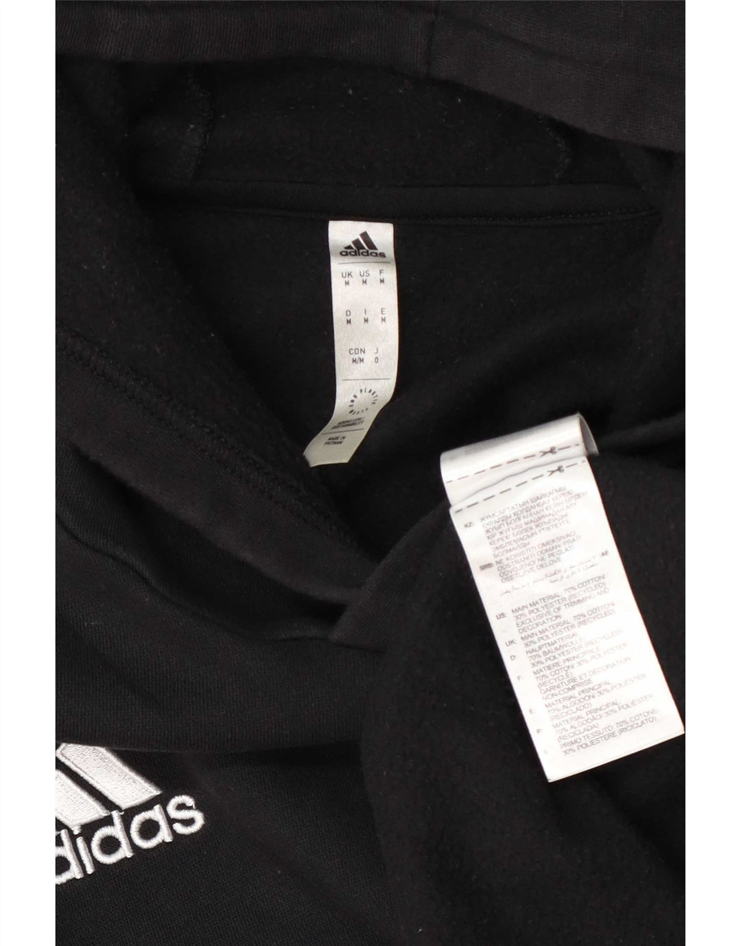 Męska bluza z kapturem Adidas, średnia czarna bawełna