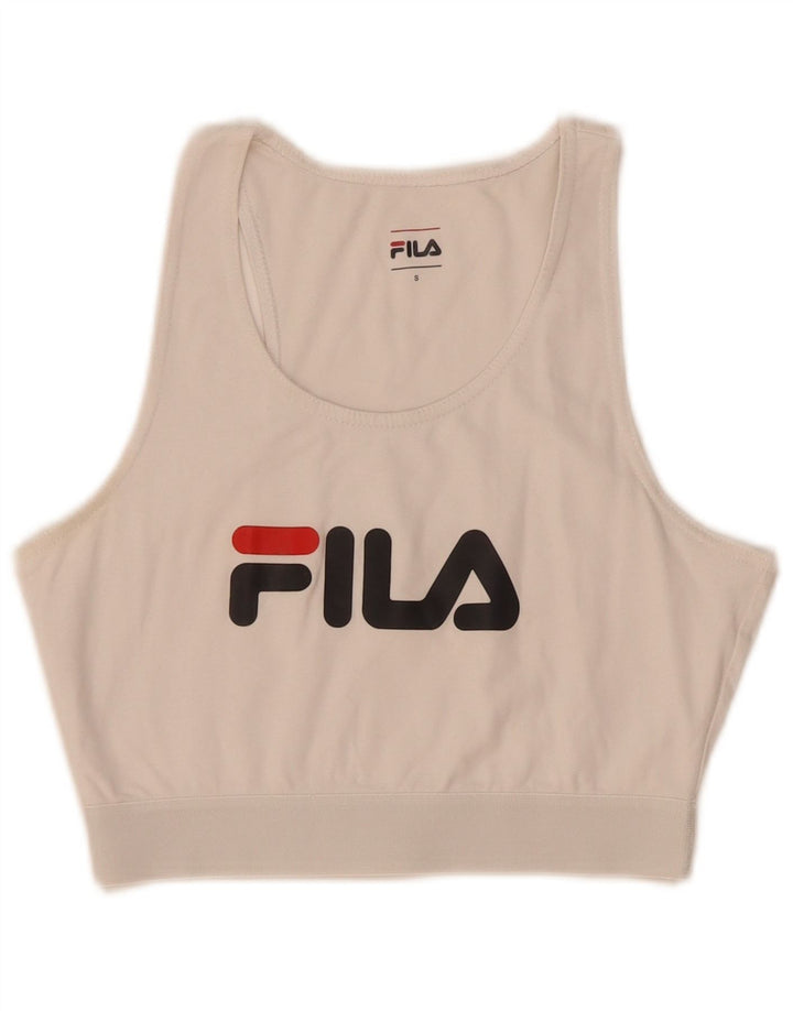 Damska kamizelka Fila Crop Graphic Top UK 8 Small White