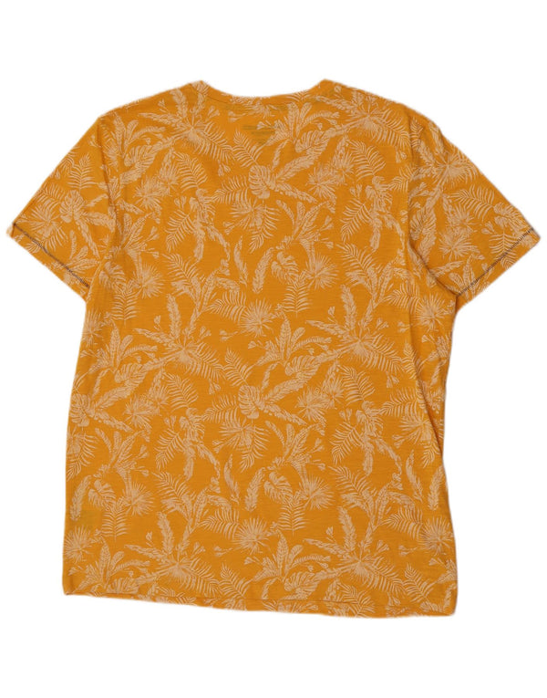 Męski T-shirt Jack & Jones o dopasowanym kroju, XL, żółta, bawełniana w kwiaty